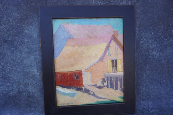 Charles Bensco (1894-1960) -California Barn - Oil on Canvas 1930s P3409