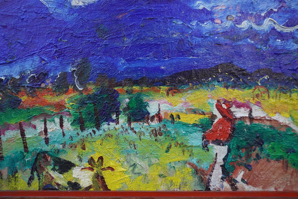 Haldane Douglas (1893 - 1980) - Semi-Abstract Expressionist Mexican Landscape - Oil on Board c 1930 P3410