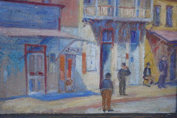 Hazel Brayton Shoven (1884-1969) - Streets of San Diego - Oil on Board 1920s P3412