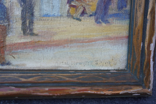 Hazel Brayton Shoven (1884-1969) - Streets of San Diego - Oil on Board 1920s P3412