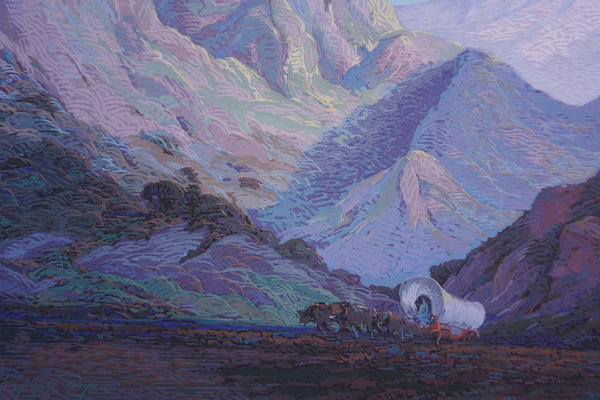 Fred Grayson Sayre (1879-1939) - The Covered Wagon, Oregon Trail - Serigraph 1923 P3416