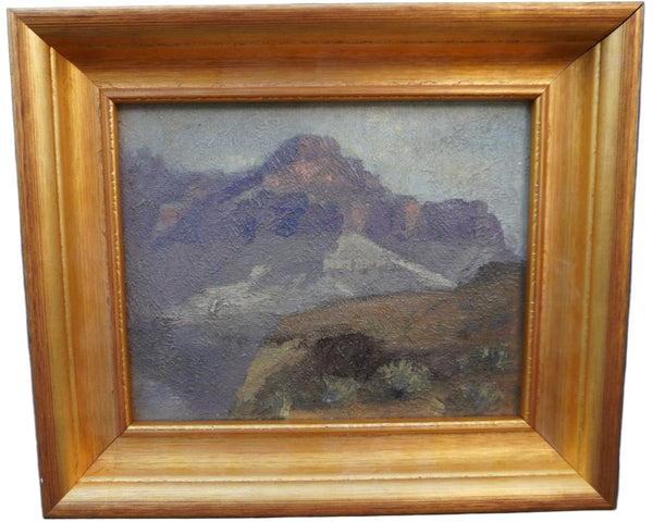 Dewitt Parshall (1864-1956) - Gray Light, Grand Canyon - Desert Landscape 1925 Oil on Masonite P3418