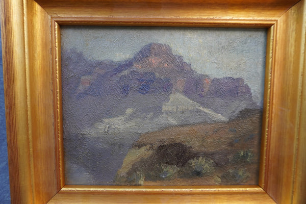 Dewitt Parshall (1864-1956) - Gray Light, Grand Canyon - Desert Landscape 1925 Oil on Masonite P3418
