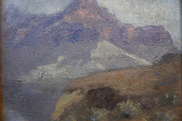 Dewitt Parshall (1864-1956) - Gray Light, Grand Canyon - Desert Landscape 1925 Oil on Masonite P3418