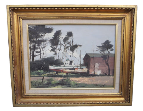 Boats at Nayo, Richard Irwin Kelsey, Oil on Canvas P3429