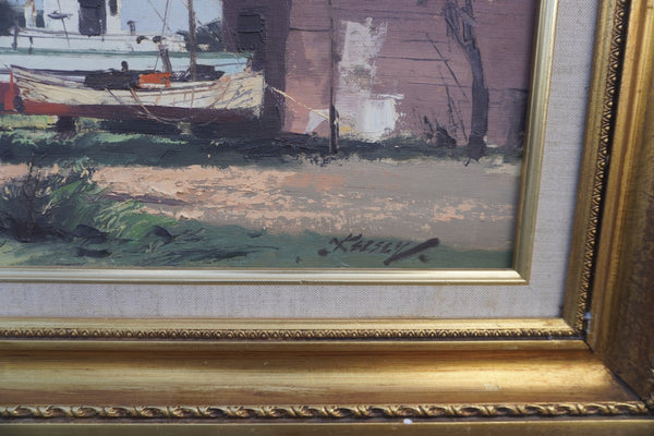 Boats at Nayo, Richard Irwin Kelsey, Oil on Canvas P3429