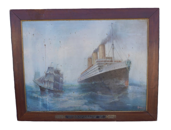 Portrait of S.S. Imperator, Travel Advertising, Tin Lithograph P3443