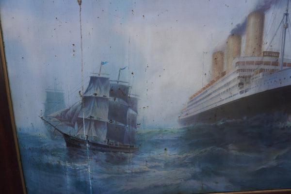 Portrait of S.S. Imperator, Travel Advertising, Tin Lithograph P3443