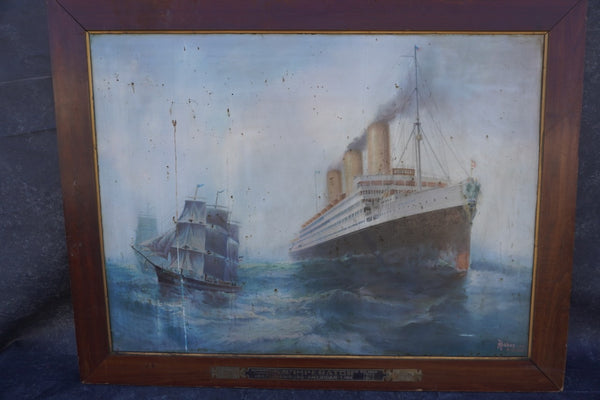 Portrait of S.S. Imperator, Travel Advertising, Tin Lithograph P3443