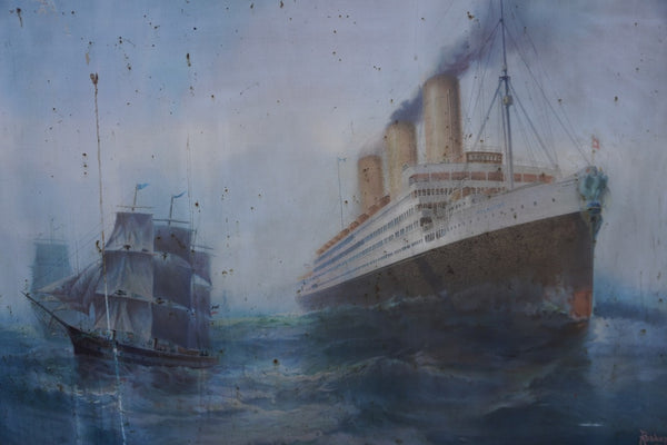 Portrait of S.S. Imperator, Travel Advertising, Tin Lithograph P3443