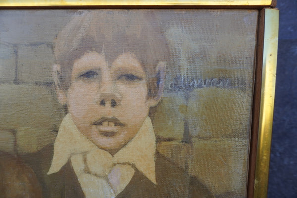 Charlie Chaplin at Kensington School by Susan d'Usseau, Oil on Canvas P3447