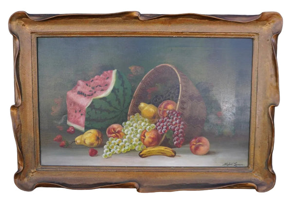 Still Life of Fruit by Mabel Lemos, Oil on Canvas P3454