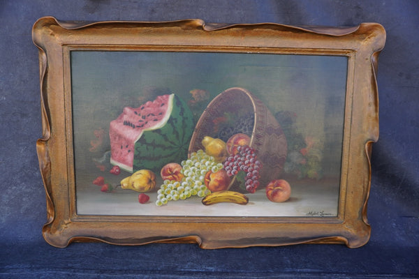 Still Life of Fruit by Mabel Lemos, Oil on Canvas P3454