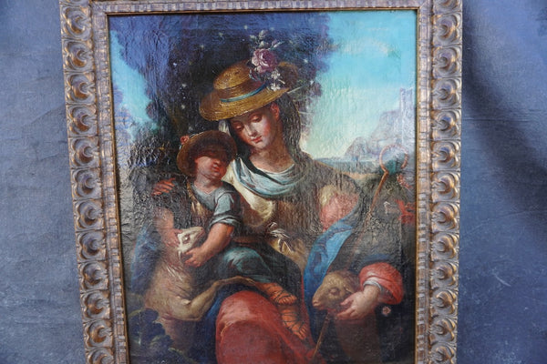 18th Century French Pastoral Painting, Oil on Canvas P3455