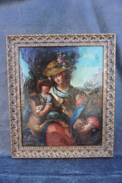 18th Century French Pastoral Painting, Oil on Canvas P3455