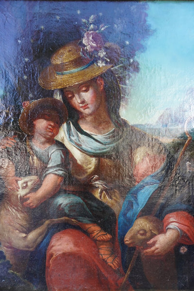 18th Century French Pastoral Painting, Oil on Canvas P3455