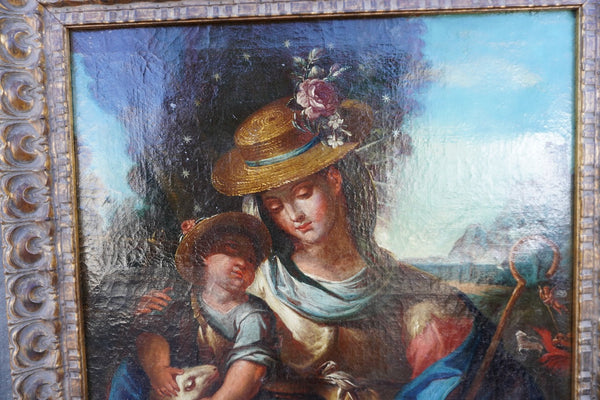 18th Century French Pastoral Painting, Oil on Canvas P3455