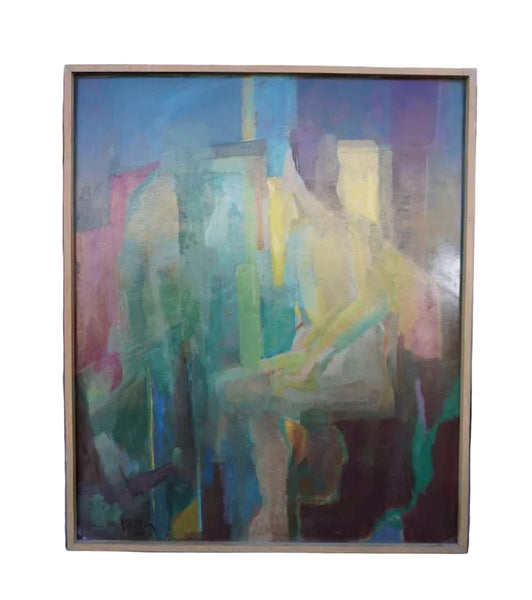 Abstract Portrait by Mina Pulsifer, Oil on Masonite P3458