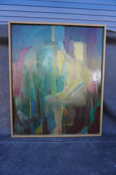 Abstract Portrait by Mina Pulsifer, Oil on Masonite P3458