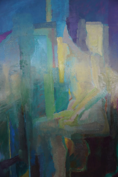 Abstract Portrait by Mina Pulsifer, Oil on Masonite P3458
