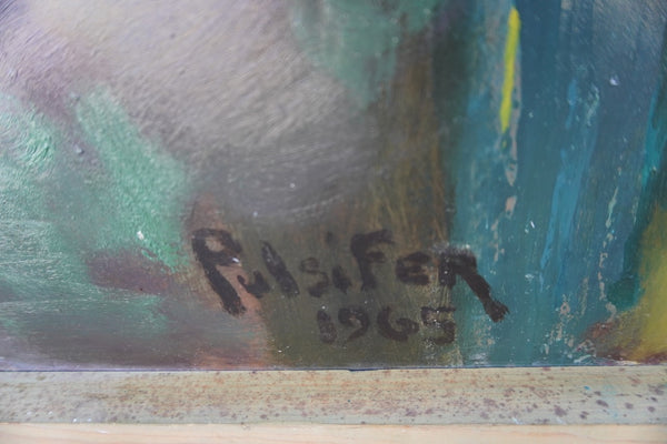 Abstract Portrait by Mina Pulsifer, Oil on Masonite P3458