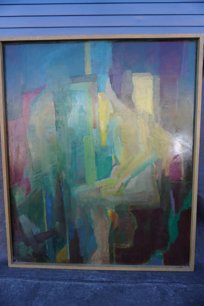 Abstract Portrait by Mina Pulsifer, Oil on Masonite P3458