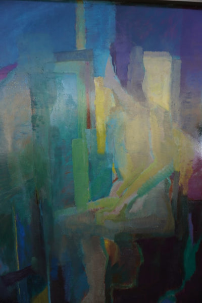 Abstract Portrait by Mina Pulsifer, Oil on Masonite P3458