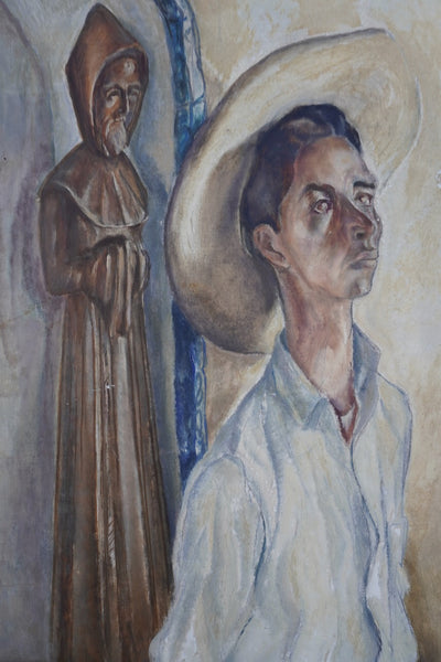 Religious Portrait by Ross Shattuck, Oil on Board P3460