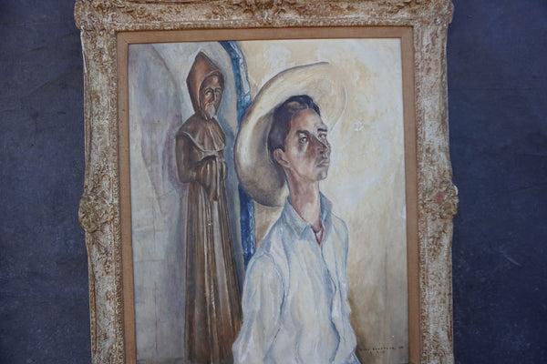 Religious Portrait by Ross Shattuck, Oil on Board P3460