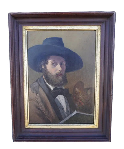 Self-Portrait by John Perse Cranér, Oil on Masonite P3461