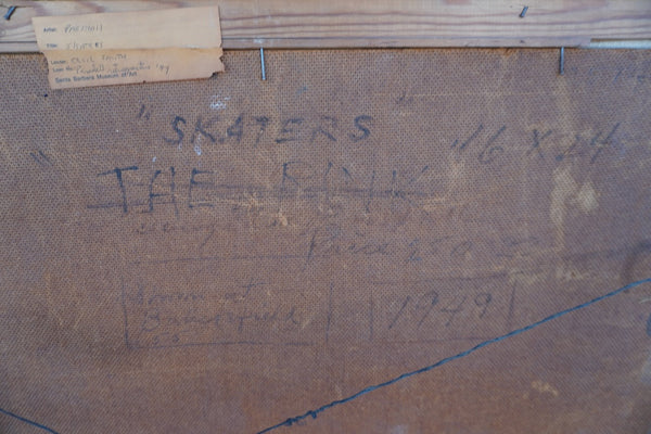 Skaters by Douglas Parshall, Oil on Board P3463