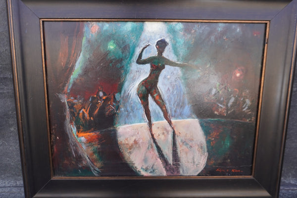 Burlesque by Edgar Kiechle, Oil on Board P3467