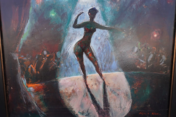 Burlesque by Edgar Kiechle, Oil on Board P3467