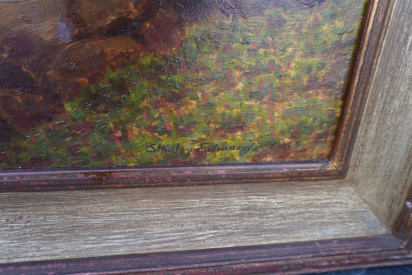 Cliffs of Montecito by Stanley Edwards, Oil on Masonite P3468