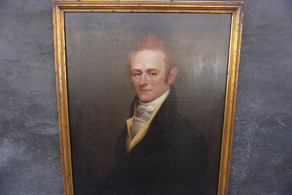 Antique Portrait of a Young Man circa 1810, Oil on Canvas P3470