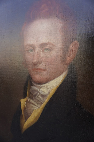 Antique Portrait of a Young Man circa 1810, Oil on Canvas P3470