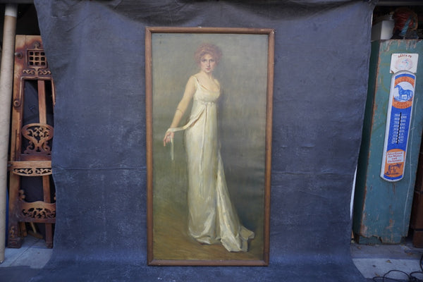 Large Self Portrait by Edith Stevenson Wright c.1917, Oil on Canvas P3476