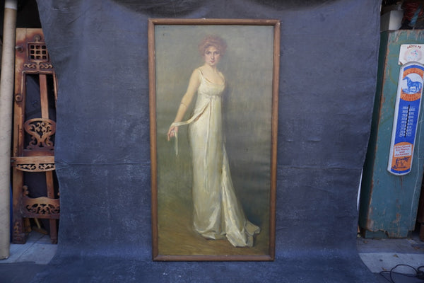 Large Self Portrait by Edith Stevenson Wright c.1917, Oil on Canvas P3476