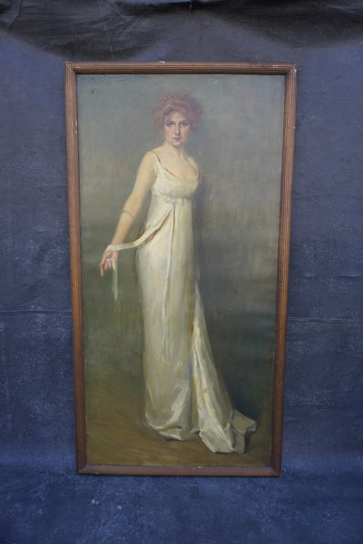 Large Self Portrait by Edith Stevenson Wright c.1917, Oil on Canvas P3476