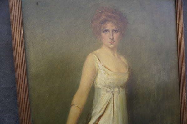 Large Self Portrait by Edith Stevenson Wright c.1917, Oil on Canvas P3476