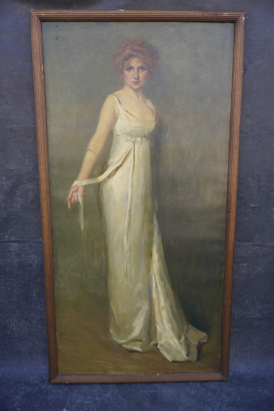 Large Self Portrait by Edith Stevenson Wright c.1917, Oil on Canvas P3476