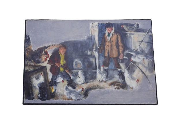 Fox in the Henhouse, oil on canvas, circa 1940, Unknown Artist P3479