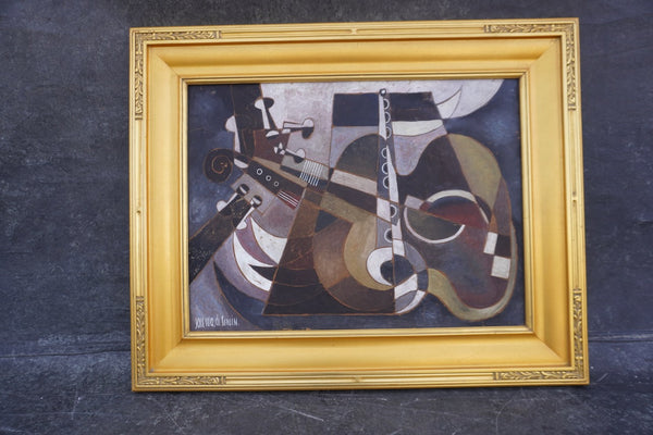 Untitled Cubist Still Life by Jose Maria de Servin, Oil on Board P3489
