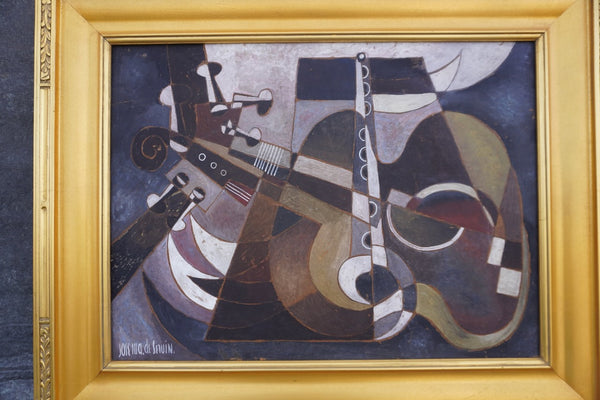 Untitled Cubist Still Life by Jose Maria de Servin, Oil on Board P3489