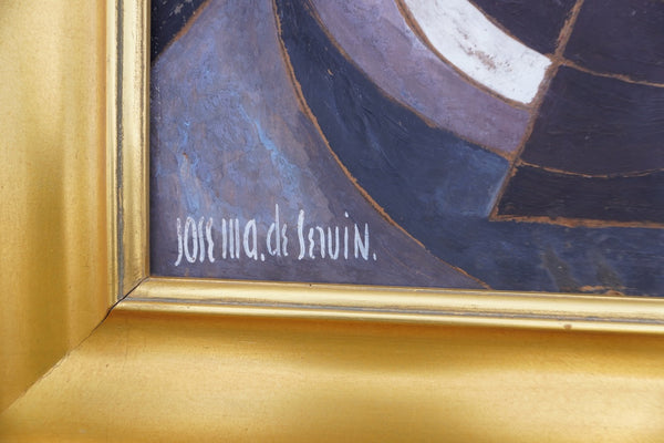 Untitled Cubist Still Life by Jose Maria de Servin, Oil on Board P3489