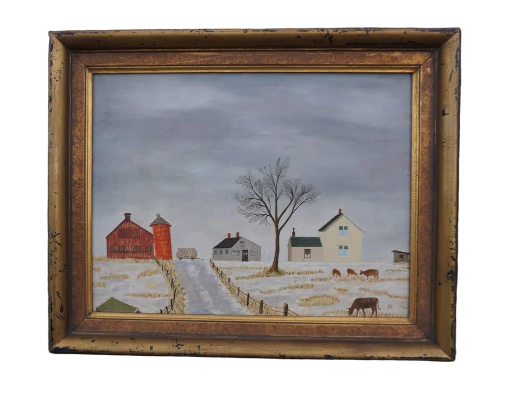 Winter Landscape by Unknown Artist, Oil on Board P3490
