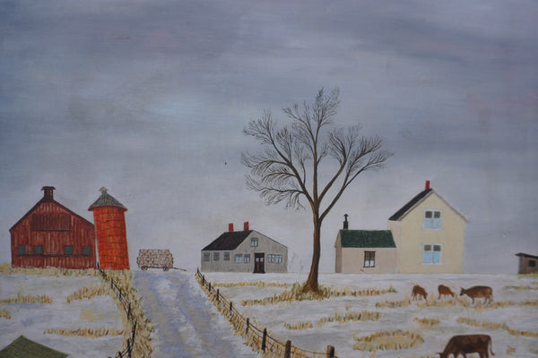 Winter Landscape by Unknown Artist, Oil on Board P3490