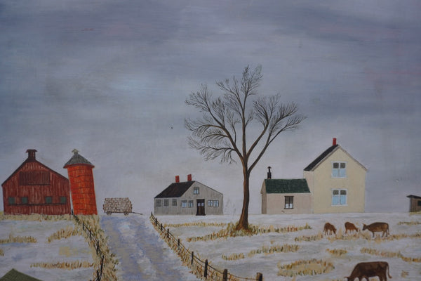 Winter Landscape by Unknown Artist, Oil on Board P3490