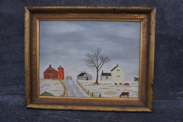 Winter Landscape by Unknown Artist, Oil on Board P3490