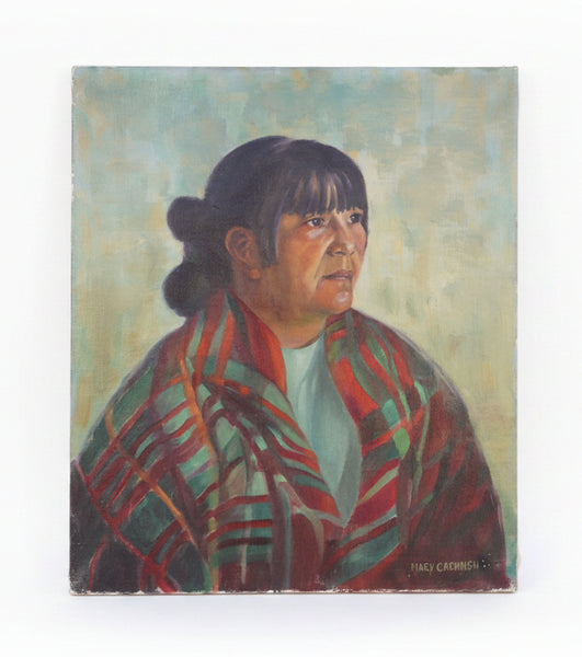 Portrait of Navajo Woman by Mary Creamer, Oil on canvas P3499